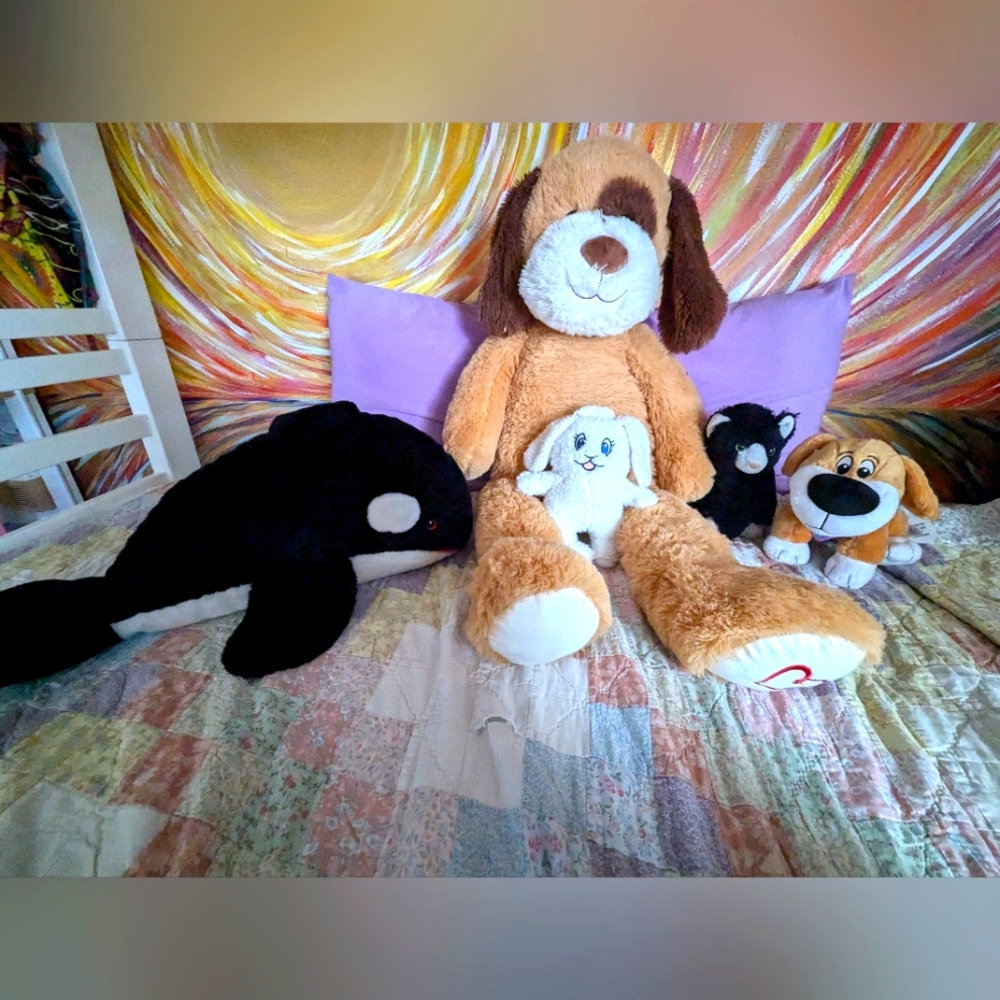 Stuffed Animals Dog, Cat and Shamu from SeaWorld